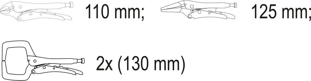 VOREL Кліщі затискні для зварювальних робіт, 4 шт.  | 44330