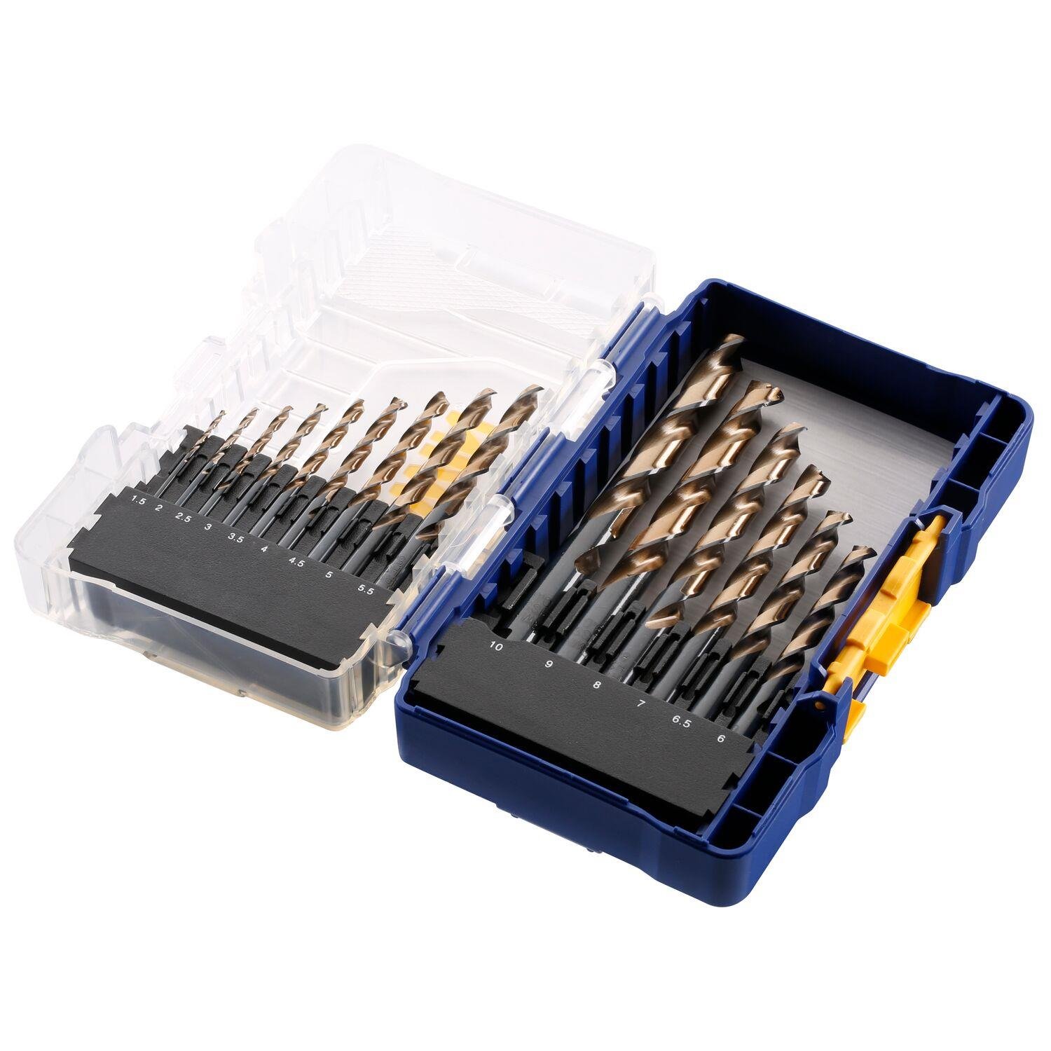 IRWIN Набор свёрл HSS TURBOMAX 15шт. : /1.5/2/2.5/3/3.5/4/4.5/5/5.5/6/6.5/7/8/9/10мм, | IW3031503