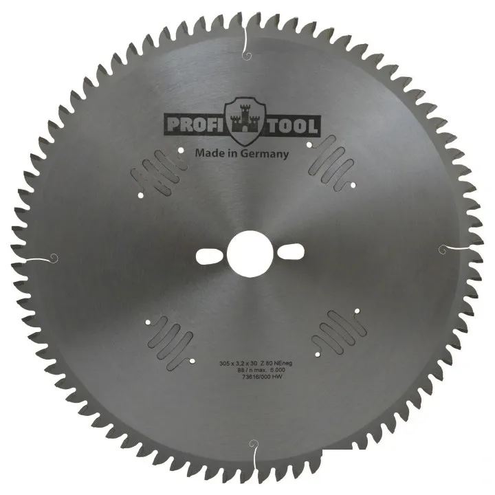 Диск пильный по алюминию 305х3.2х2.5х30 мм, Z=80, форма зуба TFneg, поперечный рез PROFITOOL