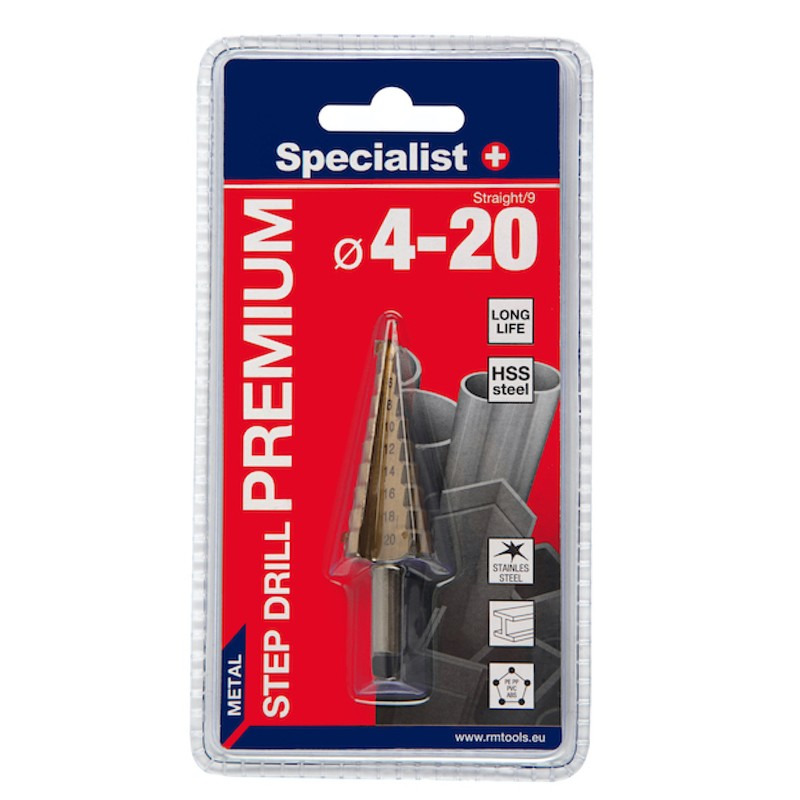 Specialist+ Свердло по металу ступінчате Specialist+ PREMIUM 4-20 мм  // 64/7-1420