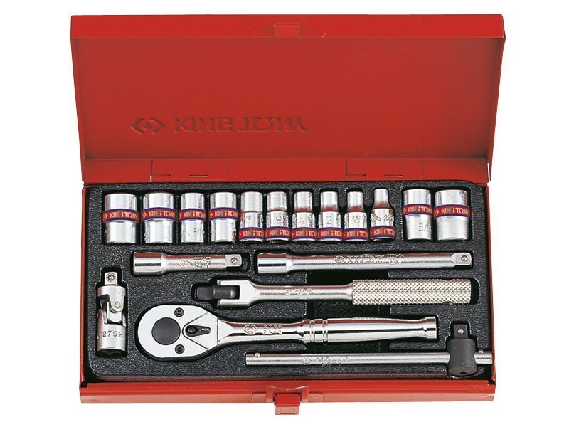 KING TONY Набор головок 1/4" 18 ед. 12-ти гранные,короткие, дюймовые | 2019SR