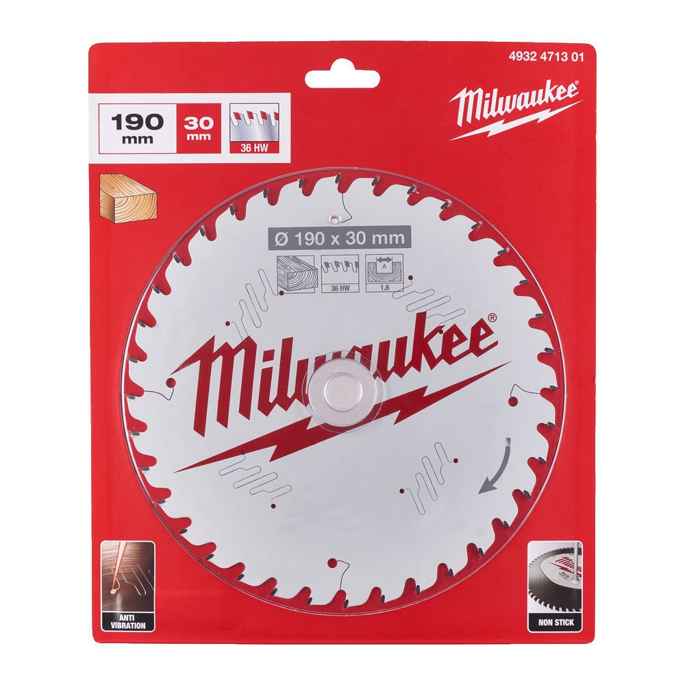 MILWAUKEE Диск пиляльний PFTE THIN KERF , Ø190х30х1,6мм, 36 зуб. | 4932471301