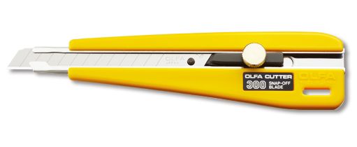 Нож OLFA 300 с выдвижным лезвием с фиксатором, 9мм