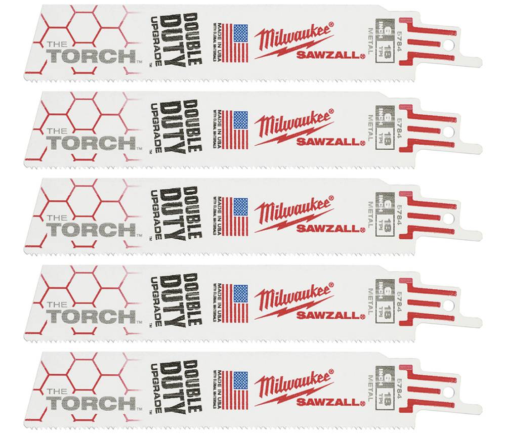 MILWAUKEE Полотно для шабельних пил TORCH, 150х1,4мм, (5шт), (метал)