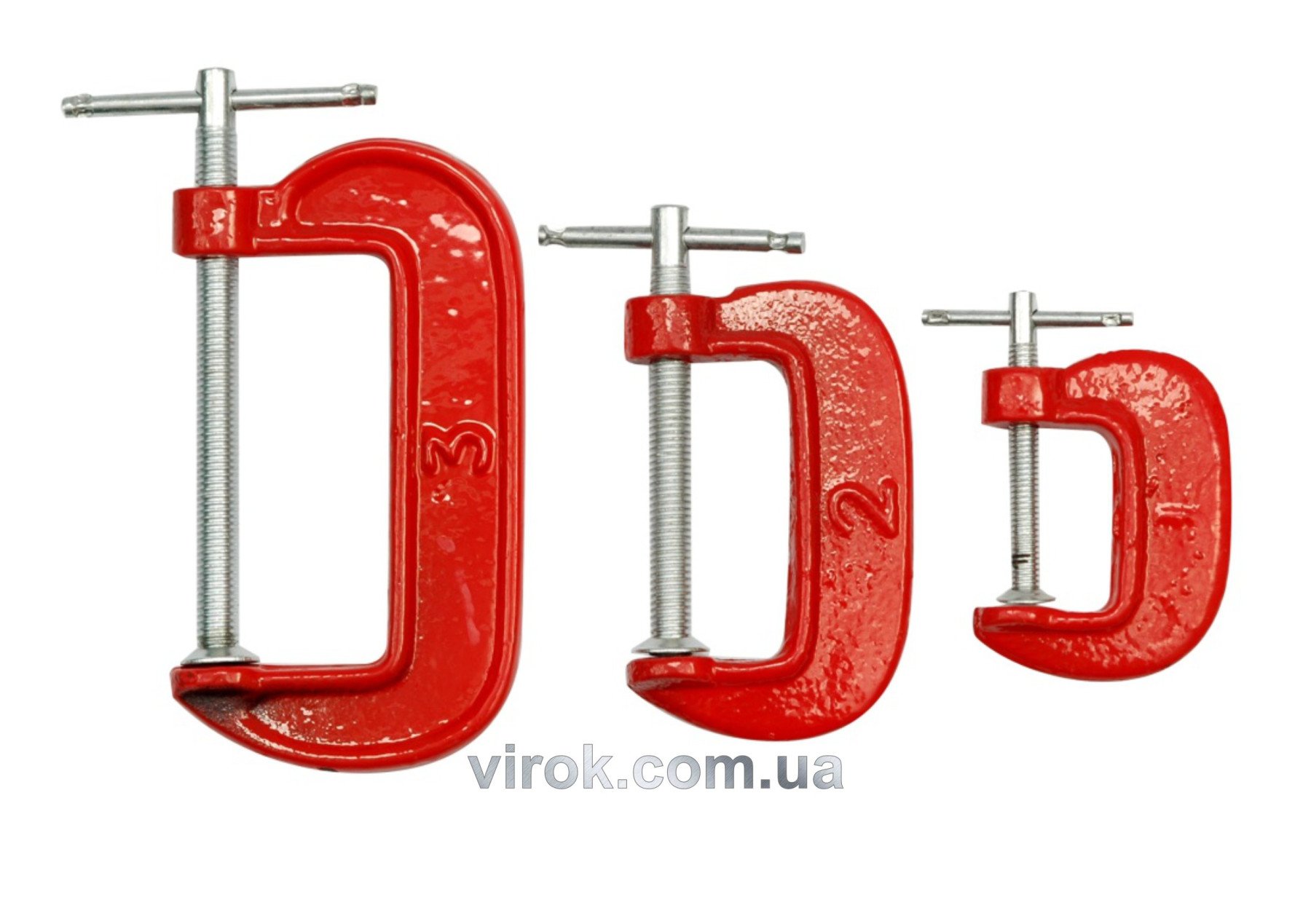 VOREL Струбцина . Набір, тип-G 3шт. (25, 50,75мм)  | 38830