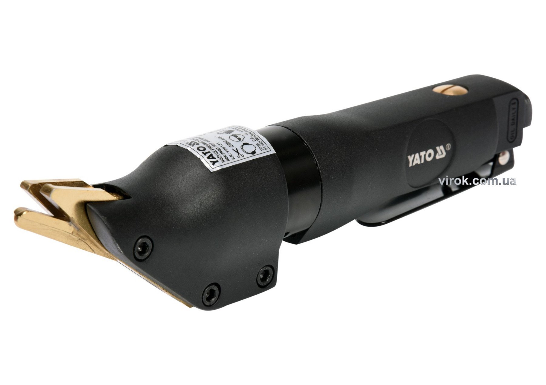 YATO Ножиці пневматичні прямі YATO по листовому металу t≤ 1.4 мм, при тиску- 0,63 MPa, 141 л/хв  | Y