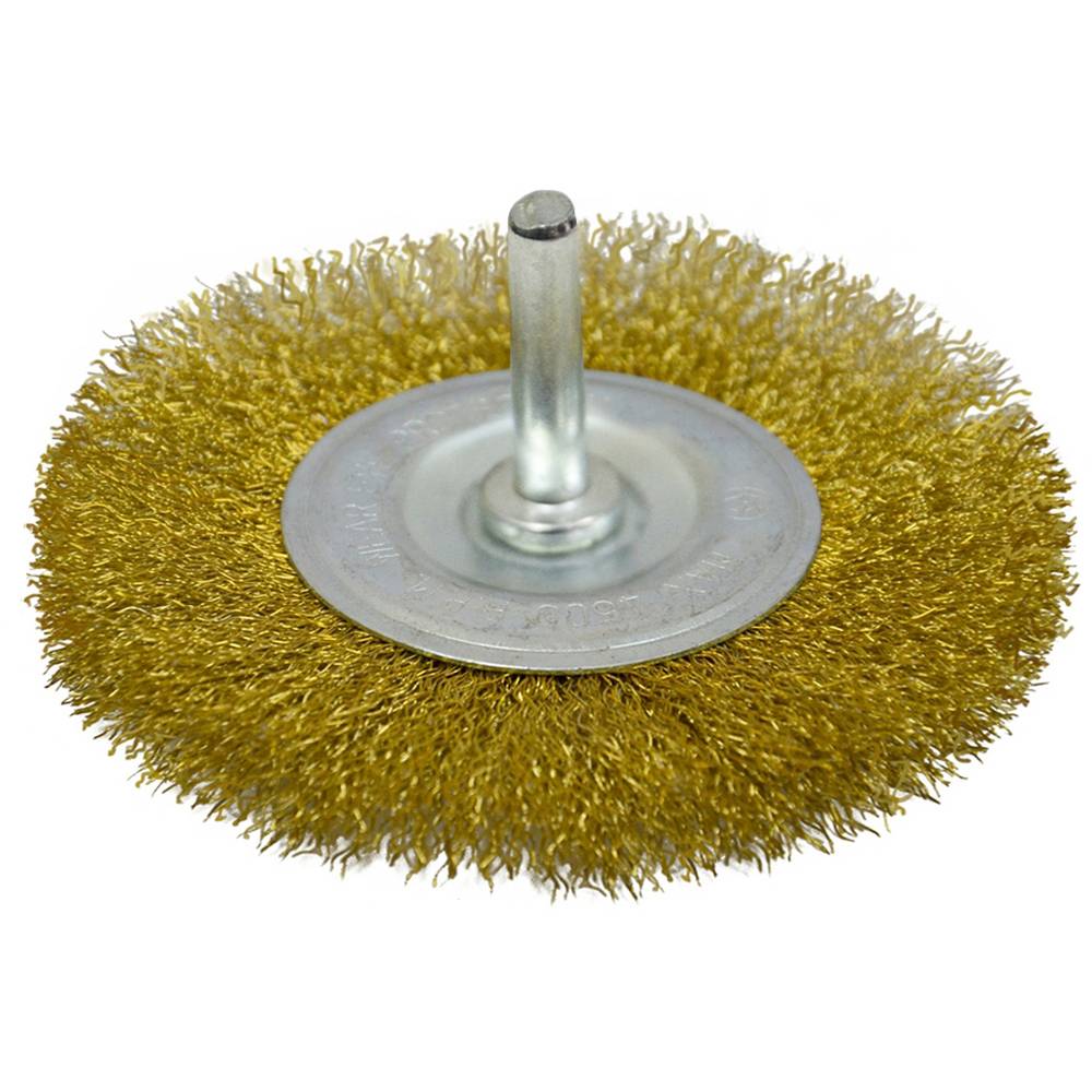 Щітка крацовка дискова, латунна зі шпилькою, 75мм Spitce | 18-061