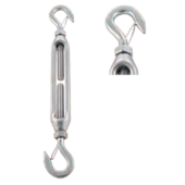 Талреп крюк-крюк с пружинным фиксатором, открытая муфта, нержавеющая сталь А4 (AISI 316) | 814932