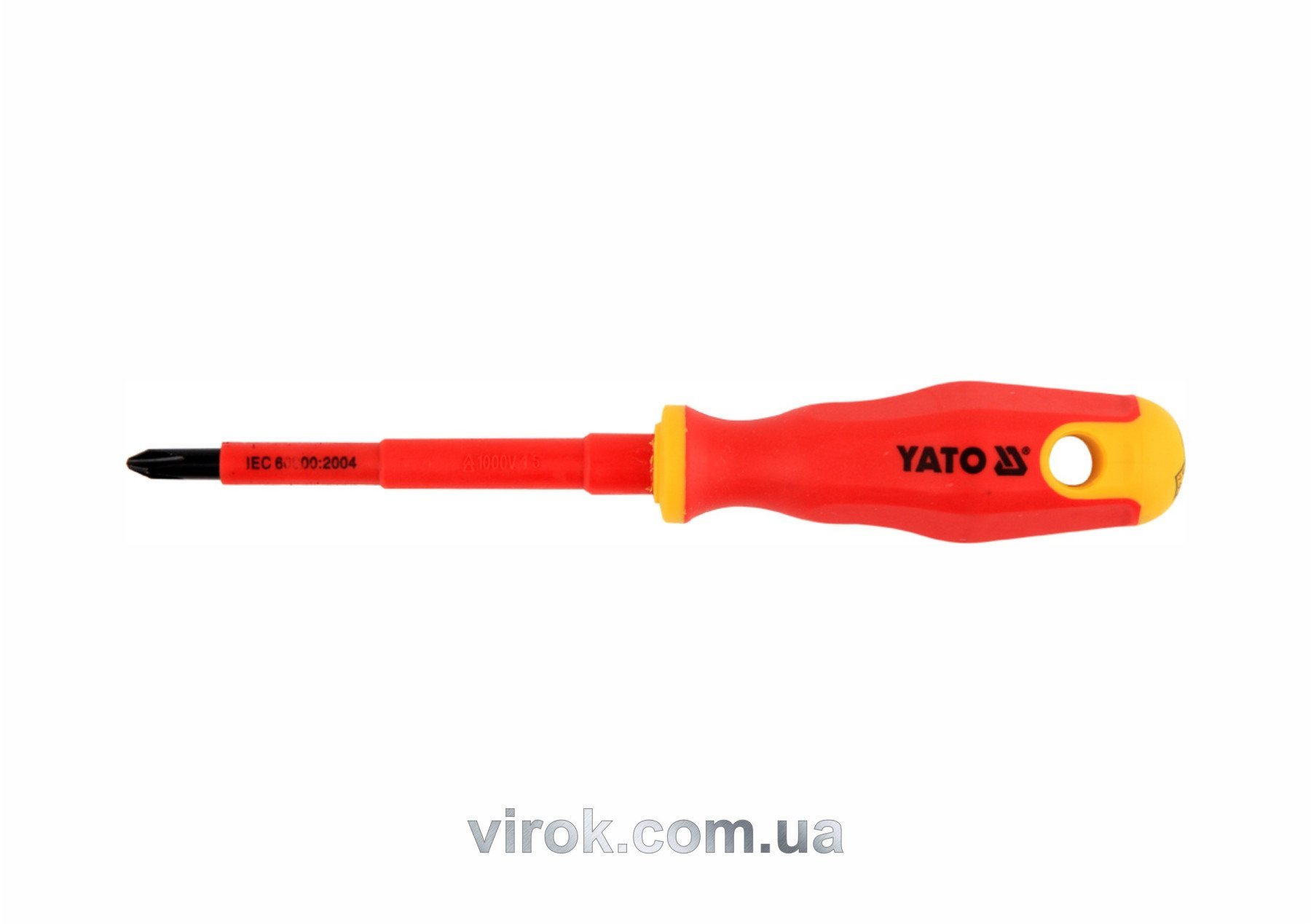 YATO Викрутка хрестова діелектрична ізольована YATO : PH2 x 100 мм. VDE до 1000V  | YT-2823