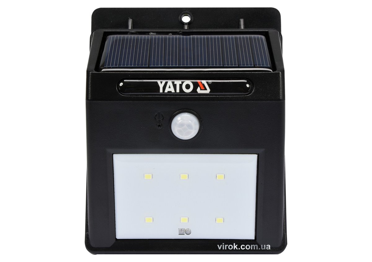 YATO Світильник вуличний, сонячний, акумулятор.-3,В, 900мАг з датчиком руху-3м YATO; світл. P=120lm 