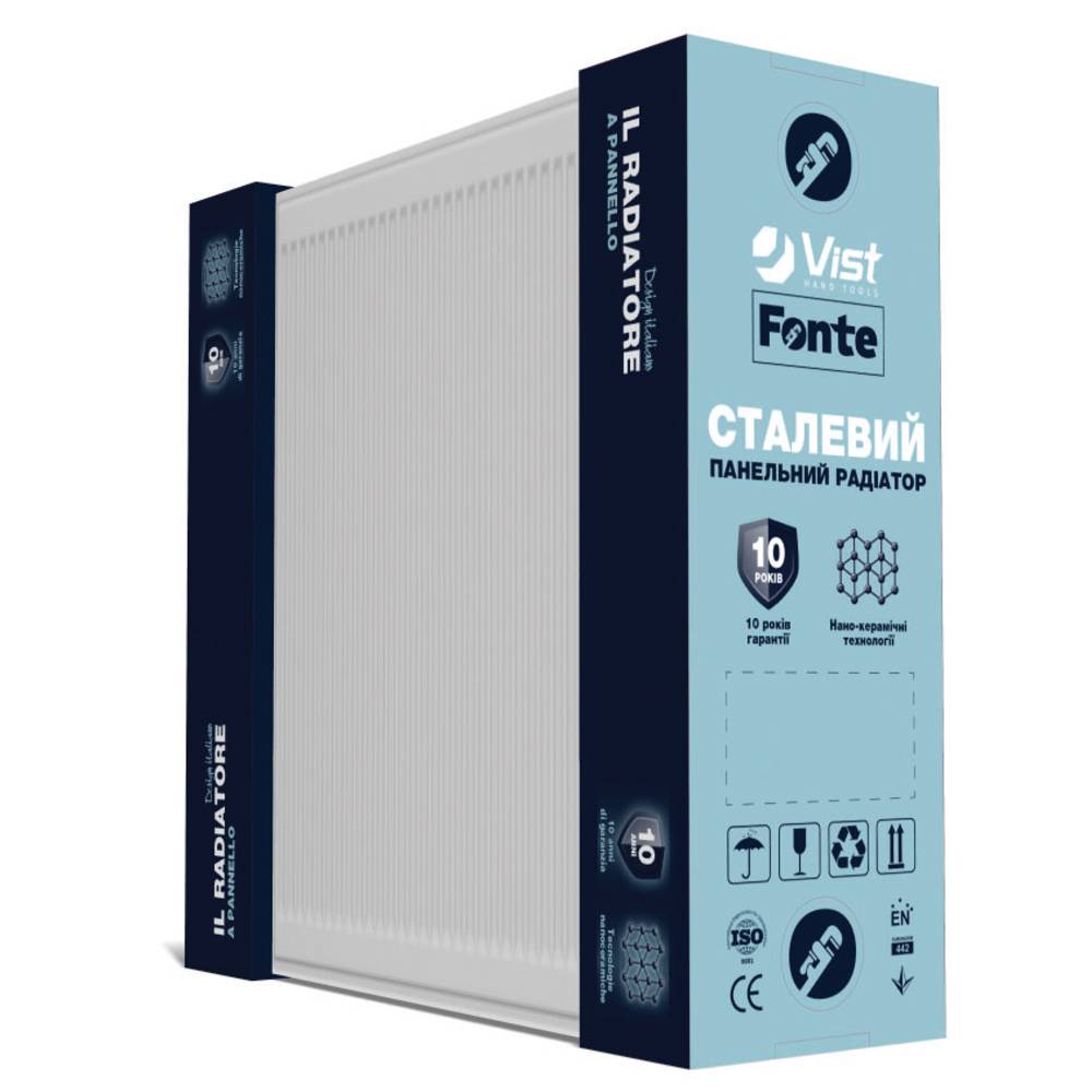 Радіатор сталевий панельний, тип 22, 500х1600 мм, бок Fonte | 78-612