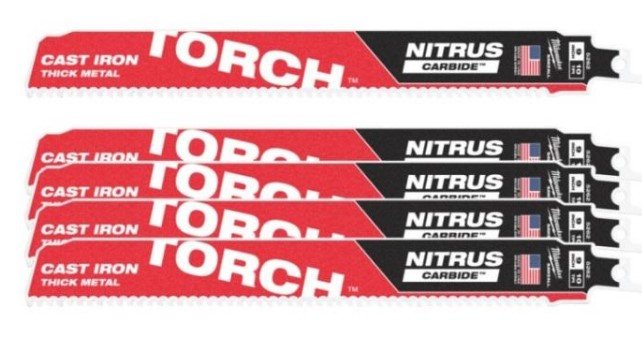 MILWAUKEE Полотно для шаб. пили TORCH CARBIDE NITRUS,230мм/ 10зуб. на дюйм / крок зуба 3,6мм, (5шт),
