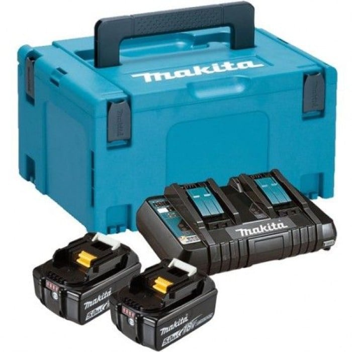 Набір акумуляторів + зарядка Makita LXT (BL1850Bx2, DC18RC, Makpac) (197629-2)