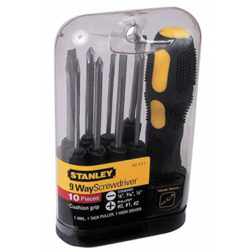 STANLEY 0-62-511 Отвертка + 9 насадок "DynaGrip" на блистере