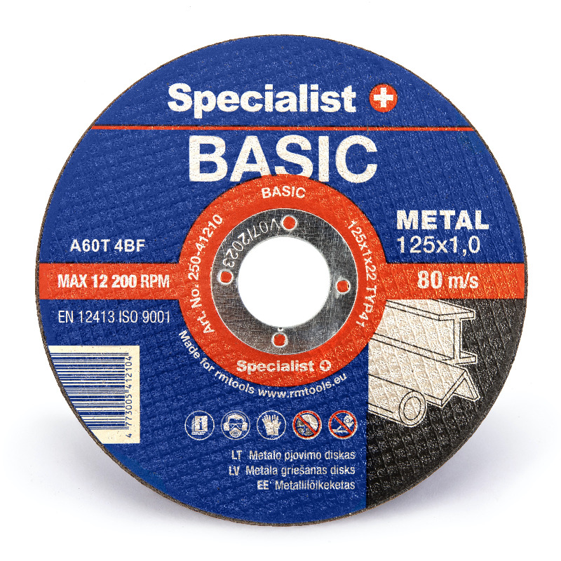 Specialist+ Диск абразивний відрізний по металу Specialist+ BASIC 125x1x22 // 250-41210