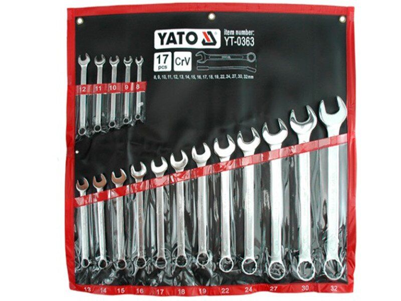 YATO Набор ключей комбинированных 8-32мм 17шт САТИН YT-0363