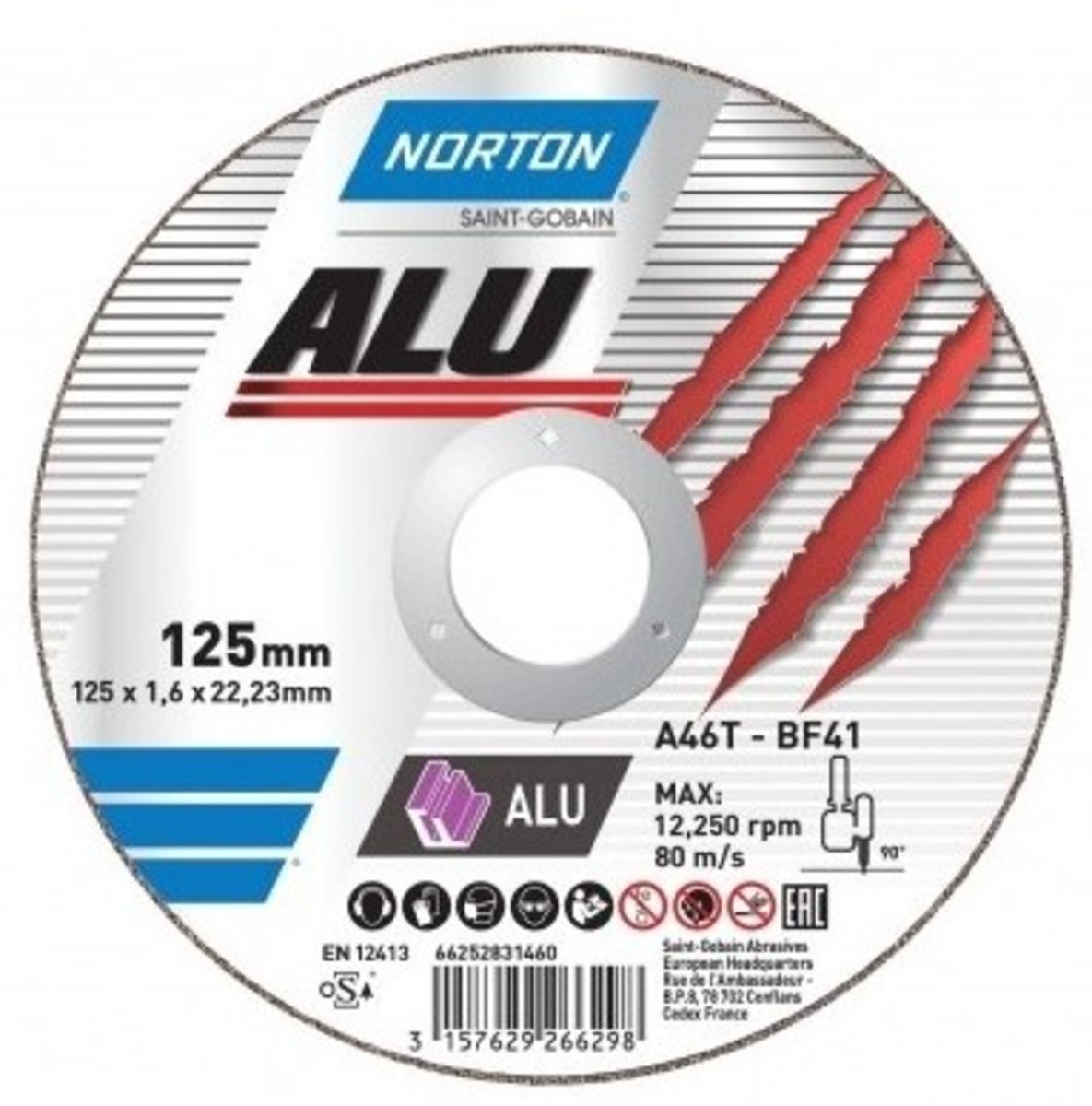 Круг відрізний по алюмінію Norton-ALU 230 х 22,2 х 1,9 мм