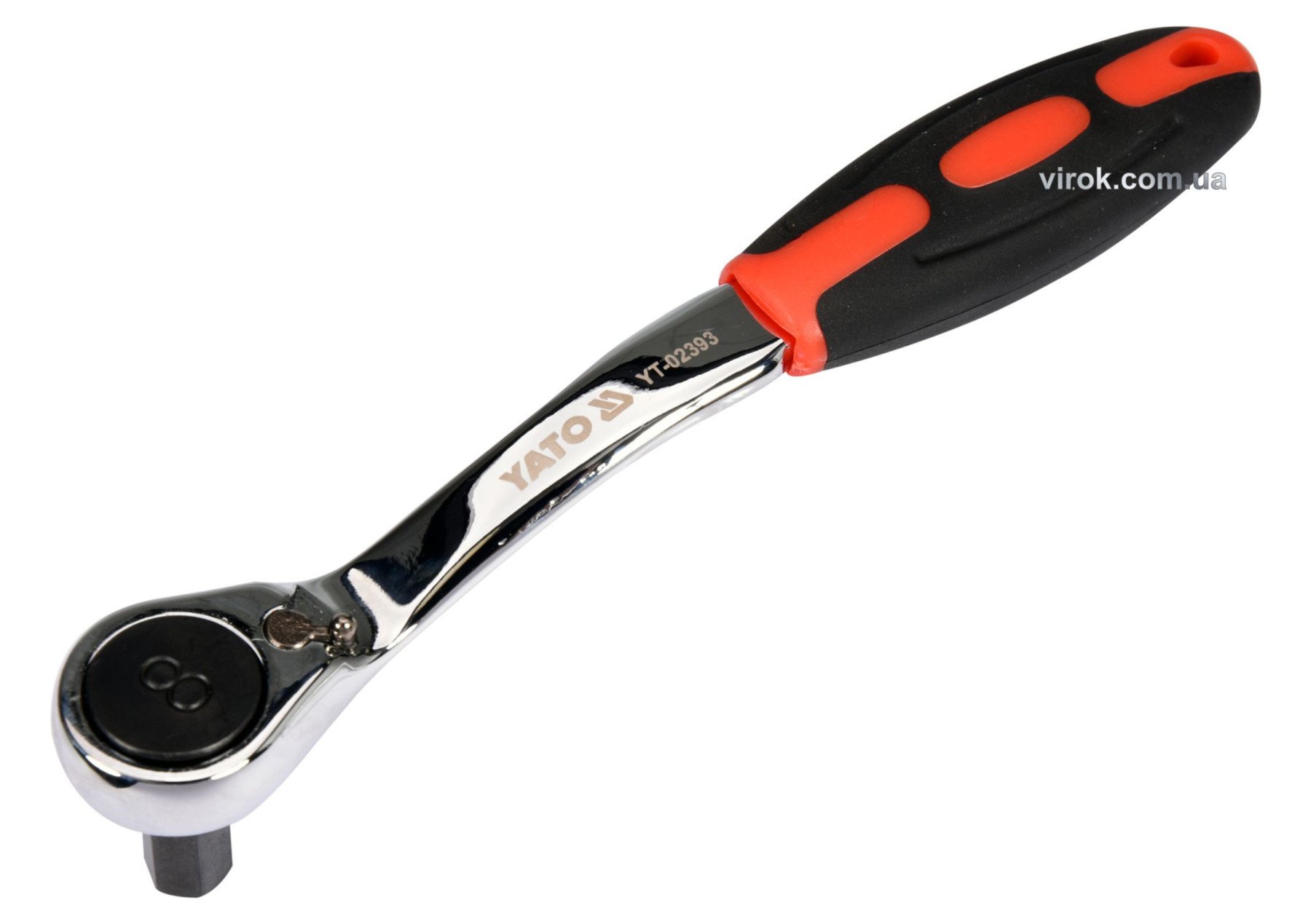 YATO Тріщатка з шестигранником, вигнута YATO: HEX8, HRC 42-48, 72T, Cr-V, з прогумованою ручкою (DW)