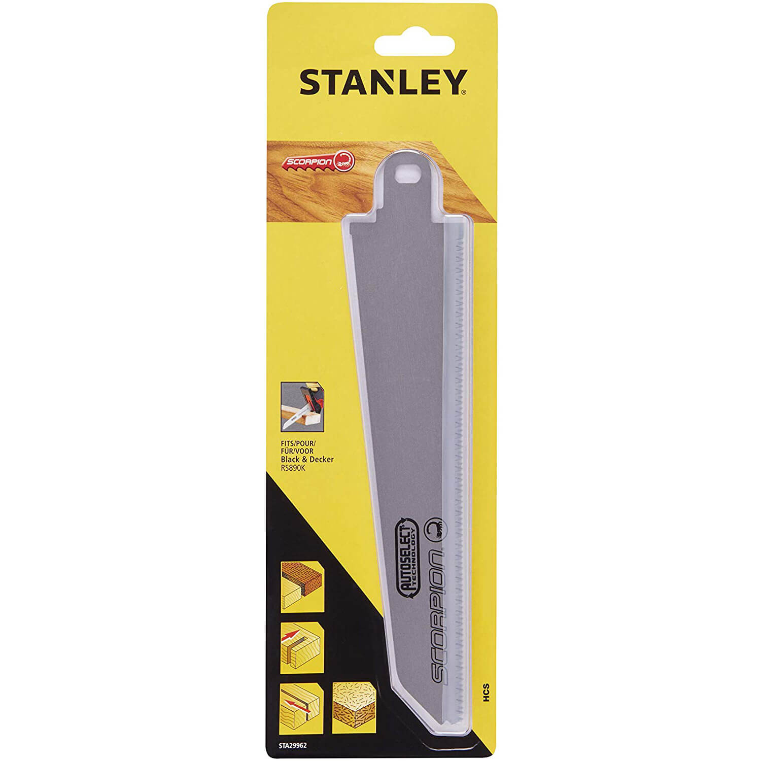 STANLEY Пильное полотно для ручной электрической ножовки HCS, длина 210 мм
