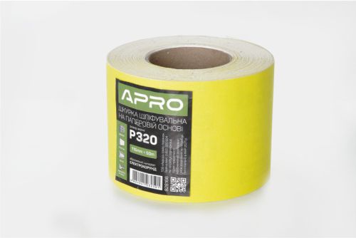 Бумага шлифовальная APRO P320 115мм*50м рулон (бумажная основа)