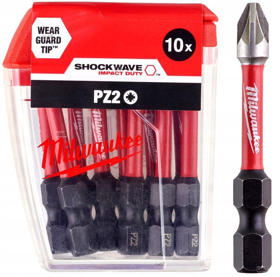 MILWAUKEE Біта SHOCKWAVE , PZ2, 50мм, (10шт) | 4932430866