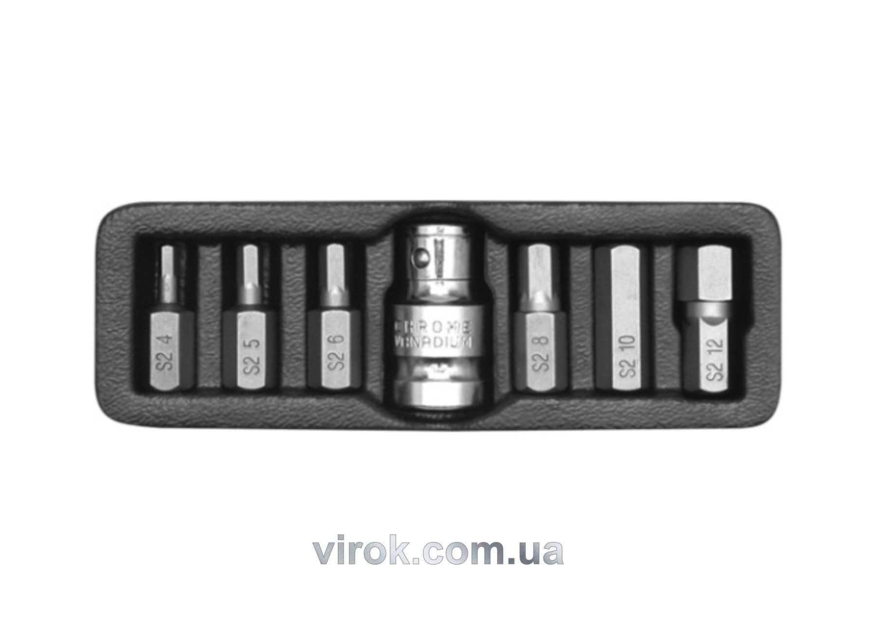 YATO Набір насадок викруткових YATO : "HEX", L= 30 мм. адаптер 1/2". 7 шт.  | YT-0412