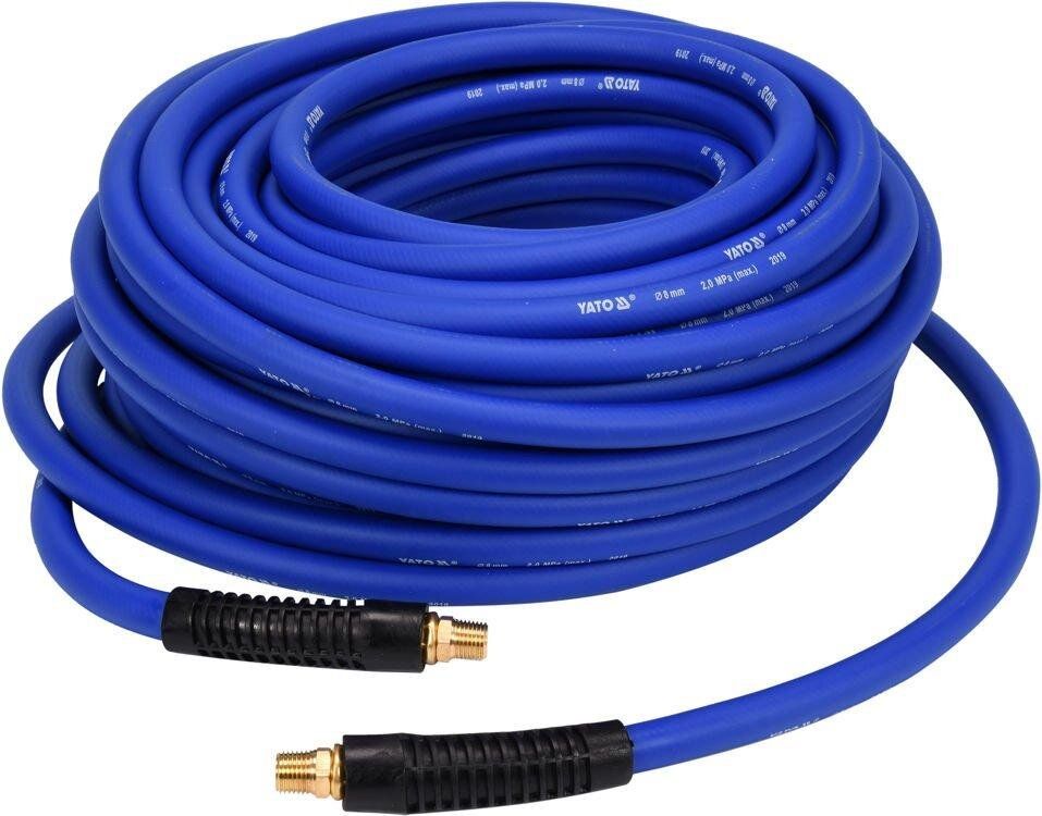 YATO Шланг пневматичний гібридний (ПВХ+БНК) YATO: Ø8.0 мм x30м, Ø=1/4", тиск ≤ 2 MPa, різьбов. з'єдн