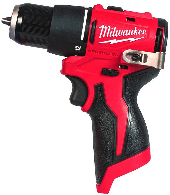 MILWAUKEE Дриль-шуруповерт з ударом акумуляторний безщітковий, M12 BLPDRC-0, 40Нм (каркас, кліпса на