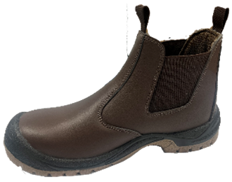 Чоботи низькі робочі з полірованої спилок шкіри YATO CHELSEA розм. 43, коричневі з поліурет підошвою