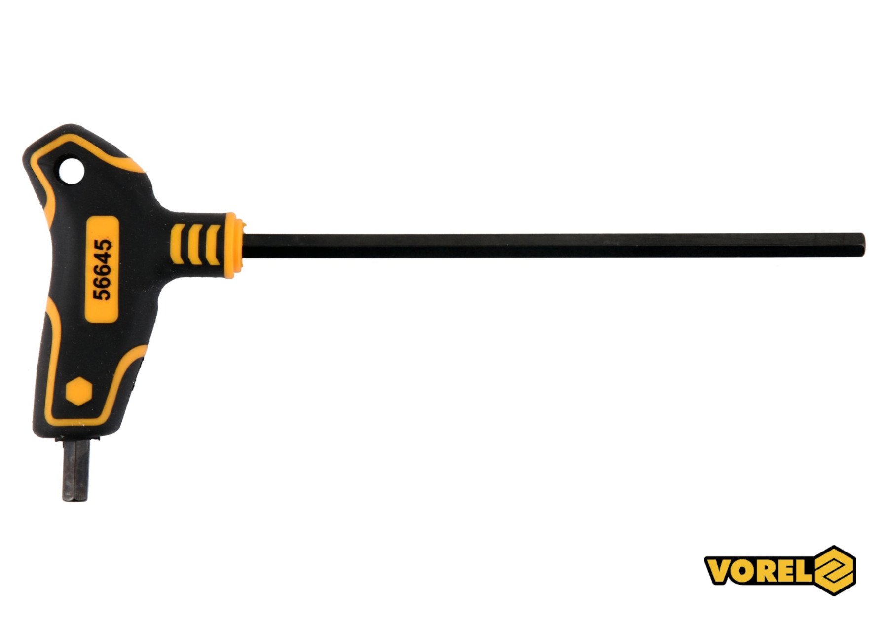 VOREL Ключ шестигранний : тип "Т", HEX 6 x 150 x 90 мм, Cr-V 6150  | 56645