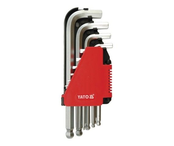 YATO Ключі 6-гранні Г-подібні з кульовим наконечником YATO: Cr-V, М 2-12 мм, 10 шт.  | YT-0509