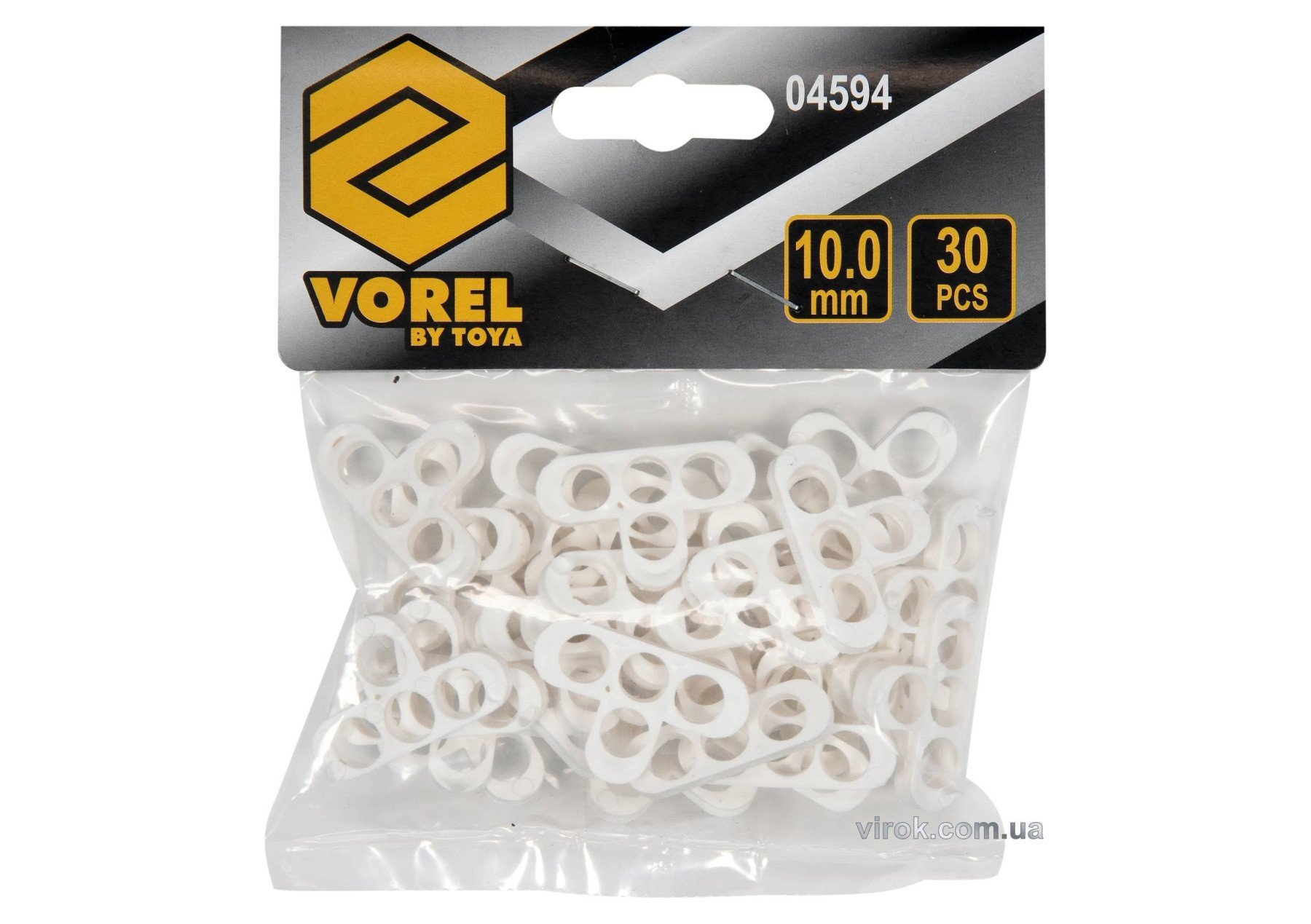 VOREL Хрестики дистанційні для плитки і клінкера тип Т: товщ.- 10 мм, уп. 30 шт.  | 04594