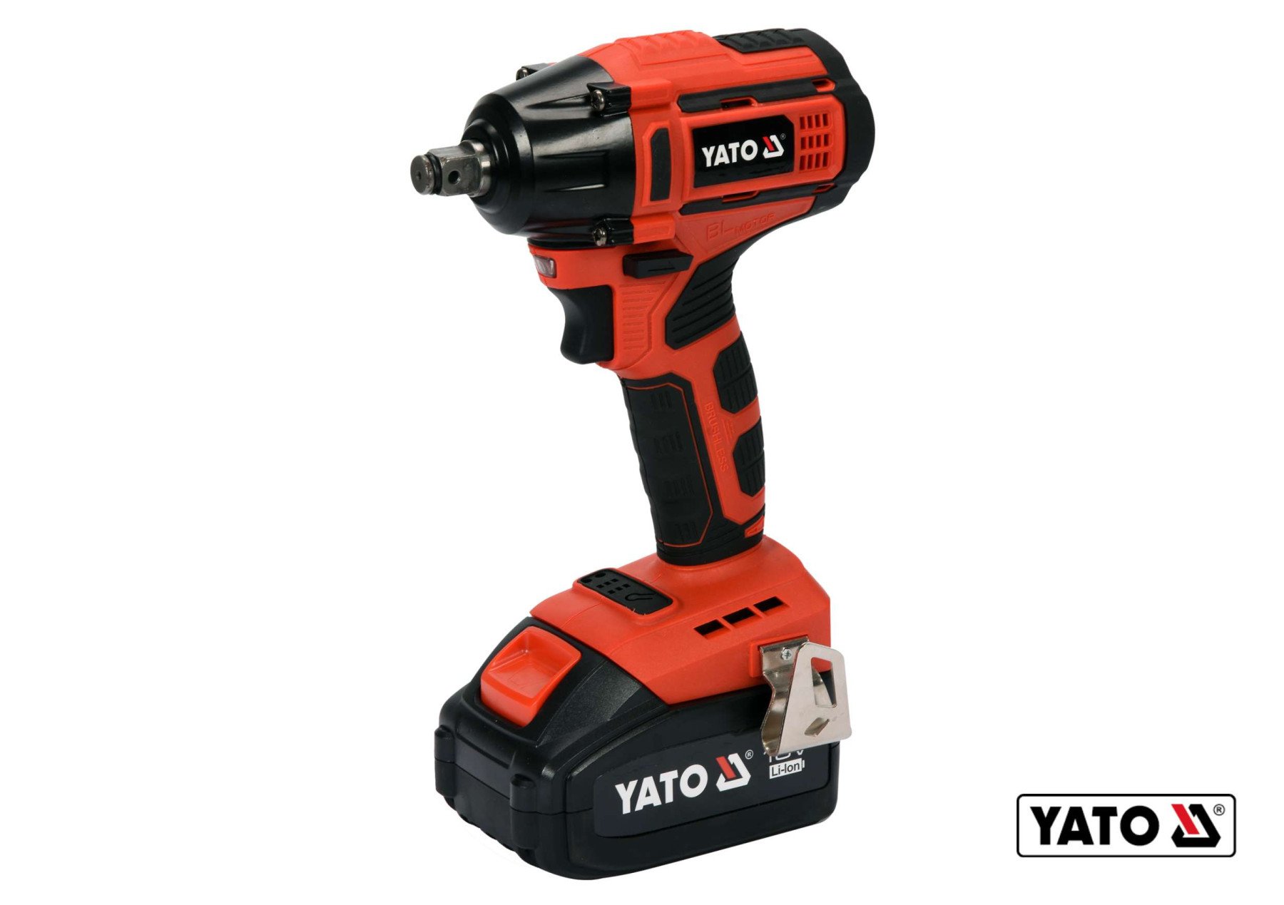 YATO Гайковерт ударний акумуляторний безщітковий YATO: квадрат- 1/2", 250Нм, Li-Ion 18В, 3 Агод +кей