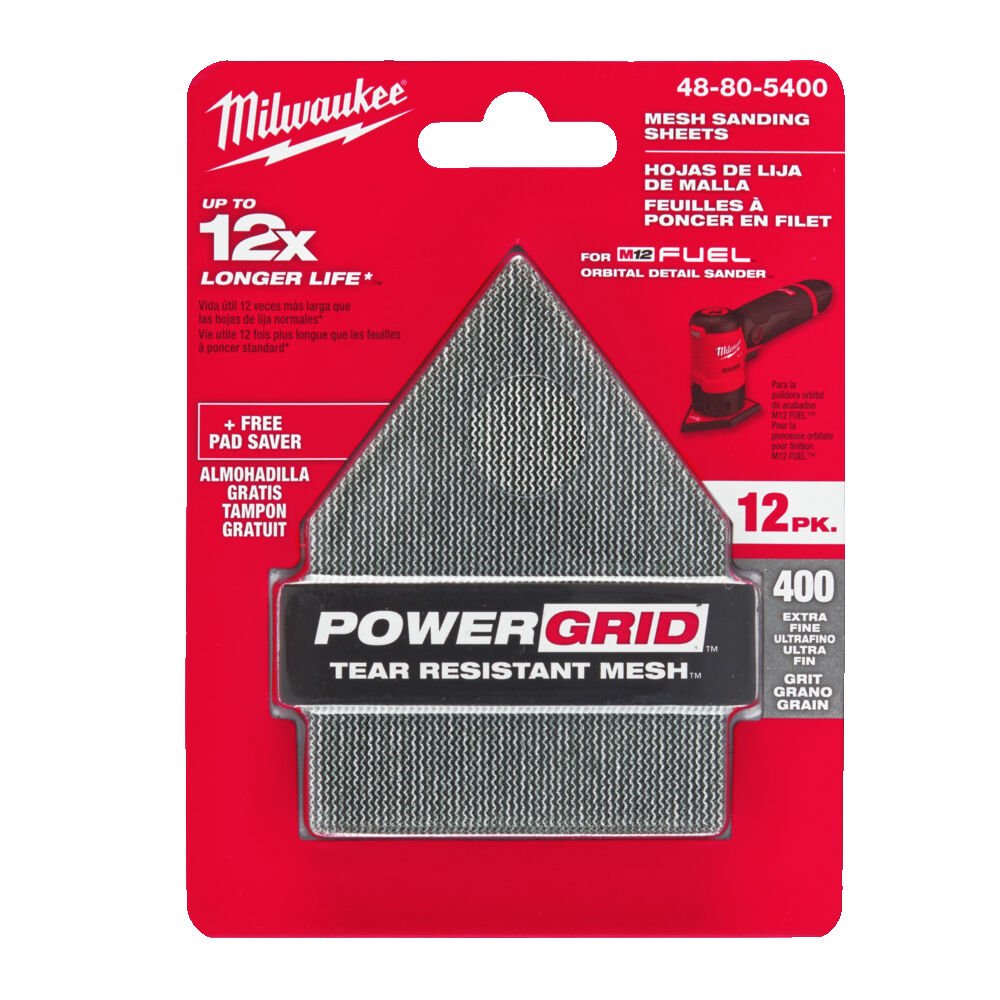 MILWAUKEE Шлиф. бумага 67х92 зерно 400 (12 шт) + подложка (1 шт), исключительно для M12 FDSS | 48805