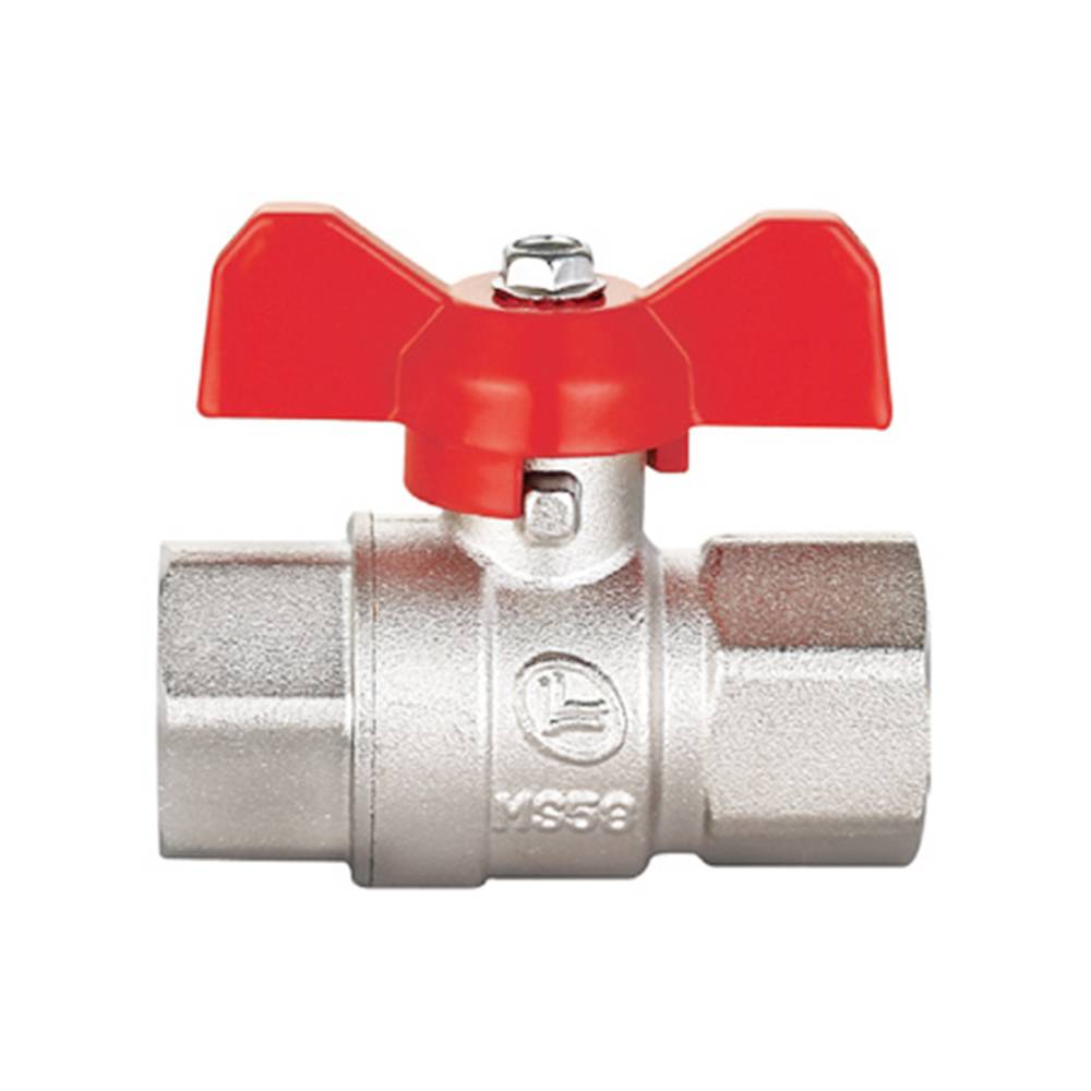 Кран латунний шаровий 1 різьба В/В, ручка метелик Double-lin | 78-057