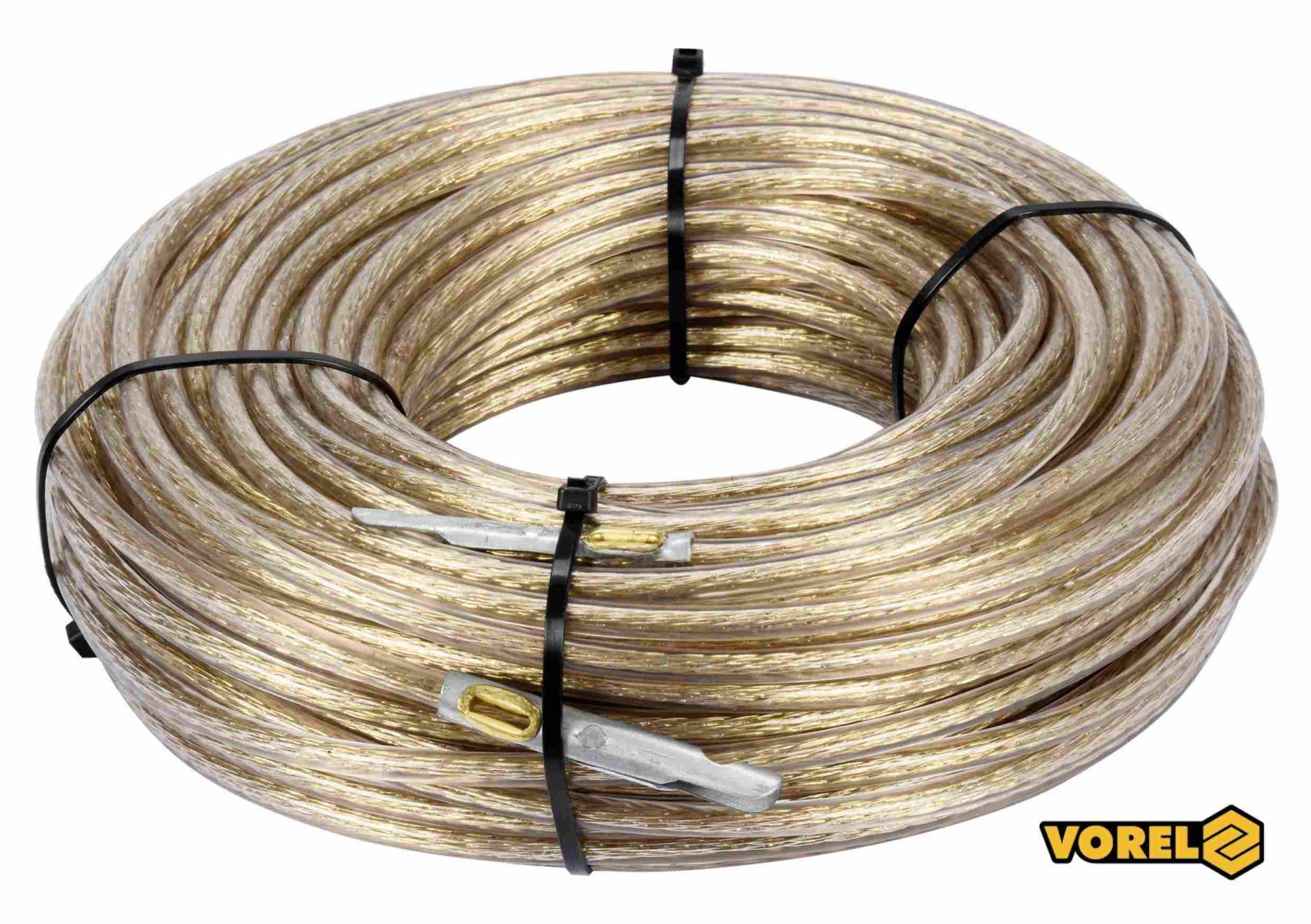 VOREL Трос сталевий з наконечниками для пломб : Ø6 мм x 42 м  | 85005