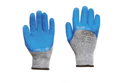 Перчатки с вспененным латексным покрытием р10 (серый+синий) СИЛА