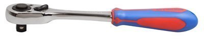 KING TONY Трещотка 1/2" 250мм (обрезиненная рукоятка красно-синяя) | 4766-10G