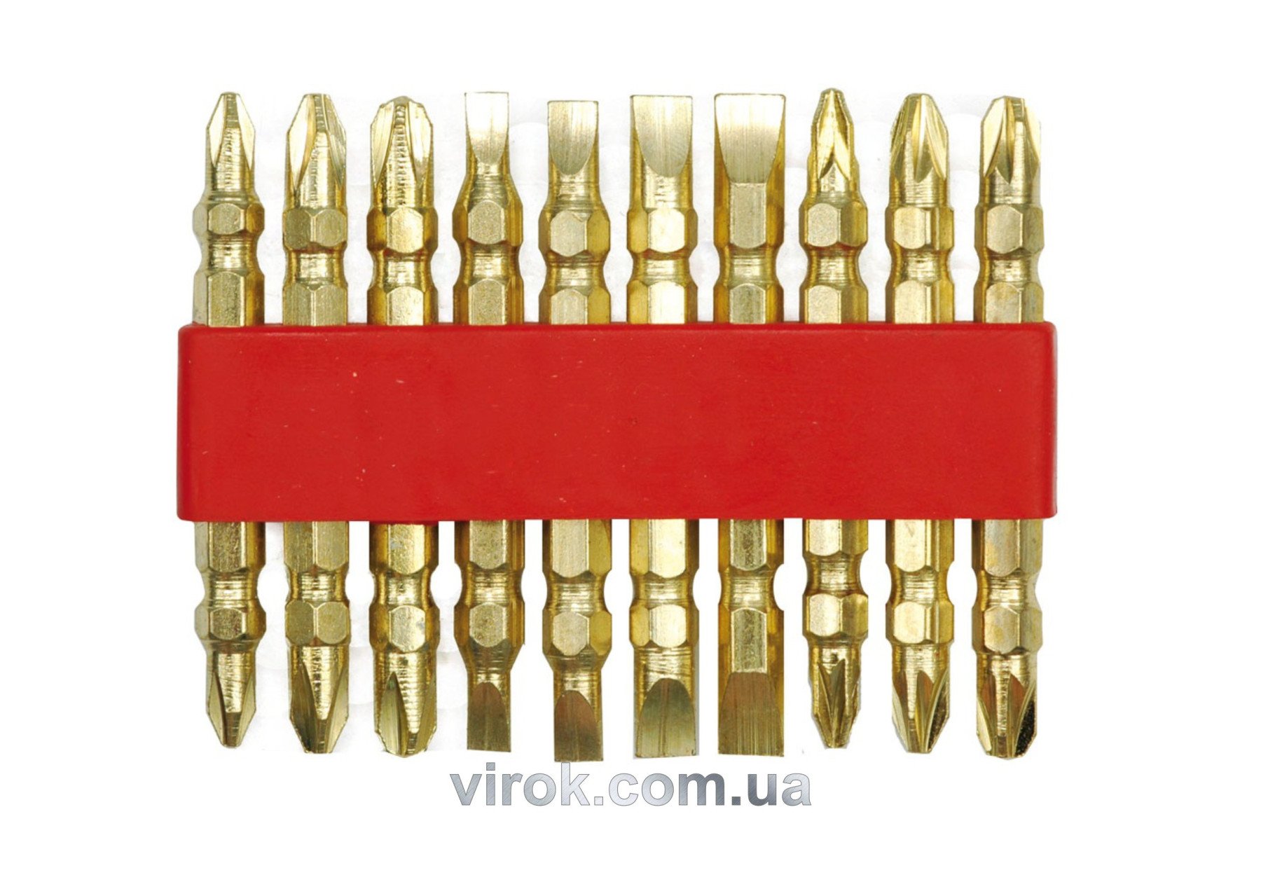 VOREL Насадка викруткова двостороння : PH2 x 60 мм, GOLD. Cr-V. 10 (Шт/Уп.)  | 66112
