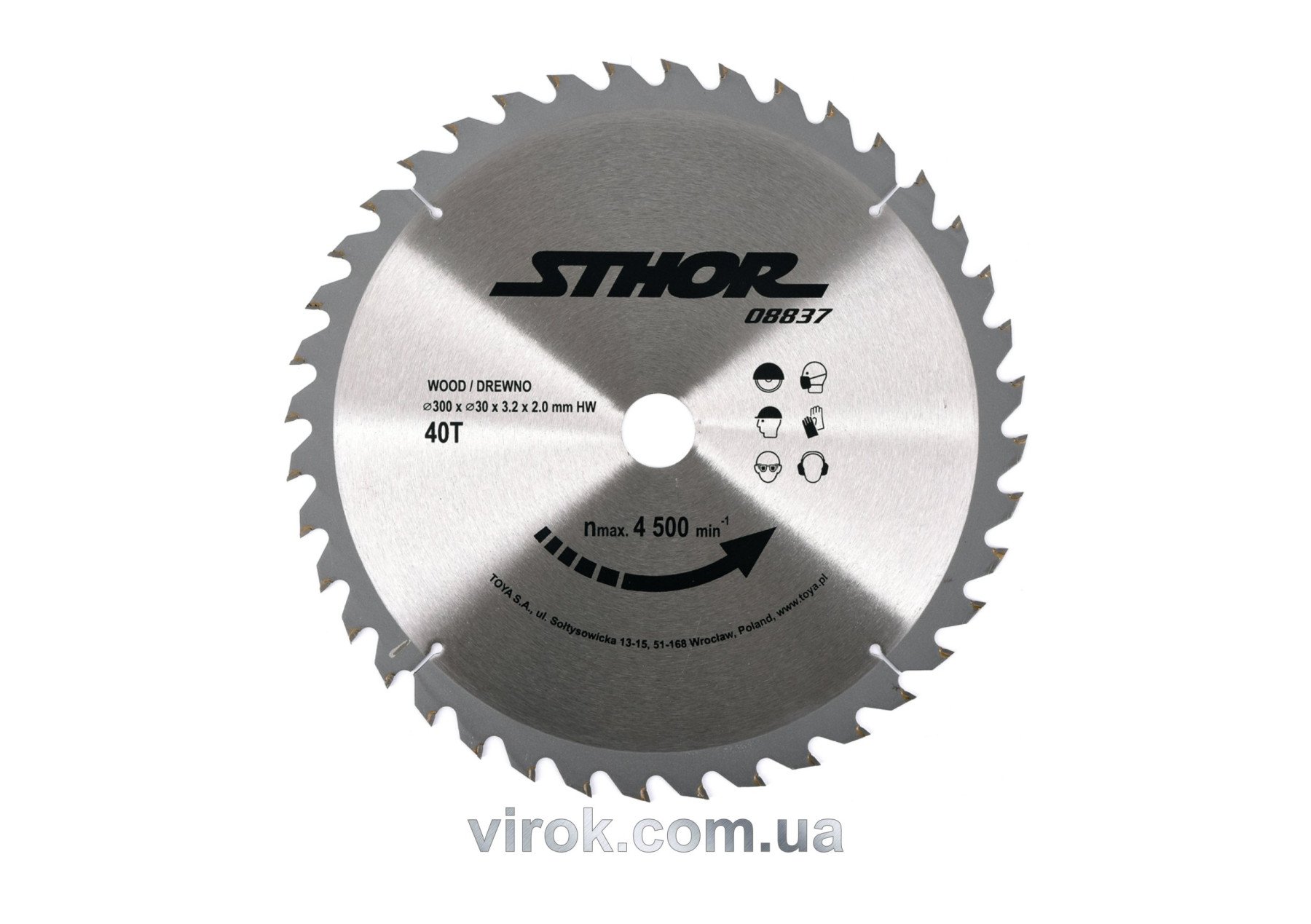 STHOR Диск пильний по дереву . Ø= 300/30 мм, h= 3,2 мм, 40 зубів  | 08837