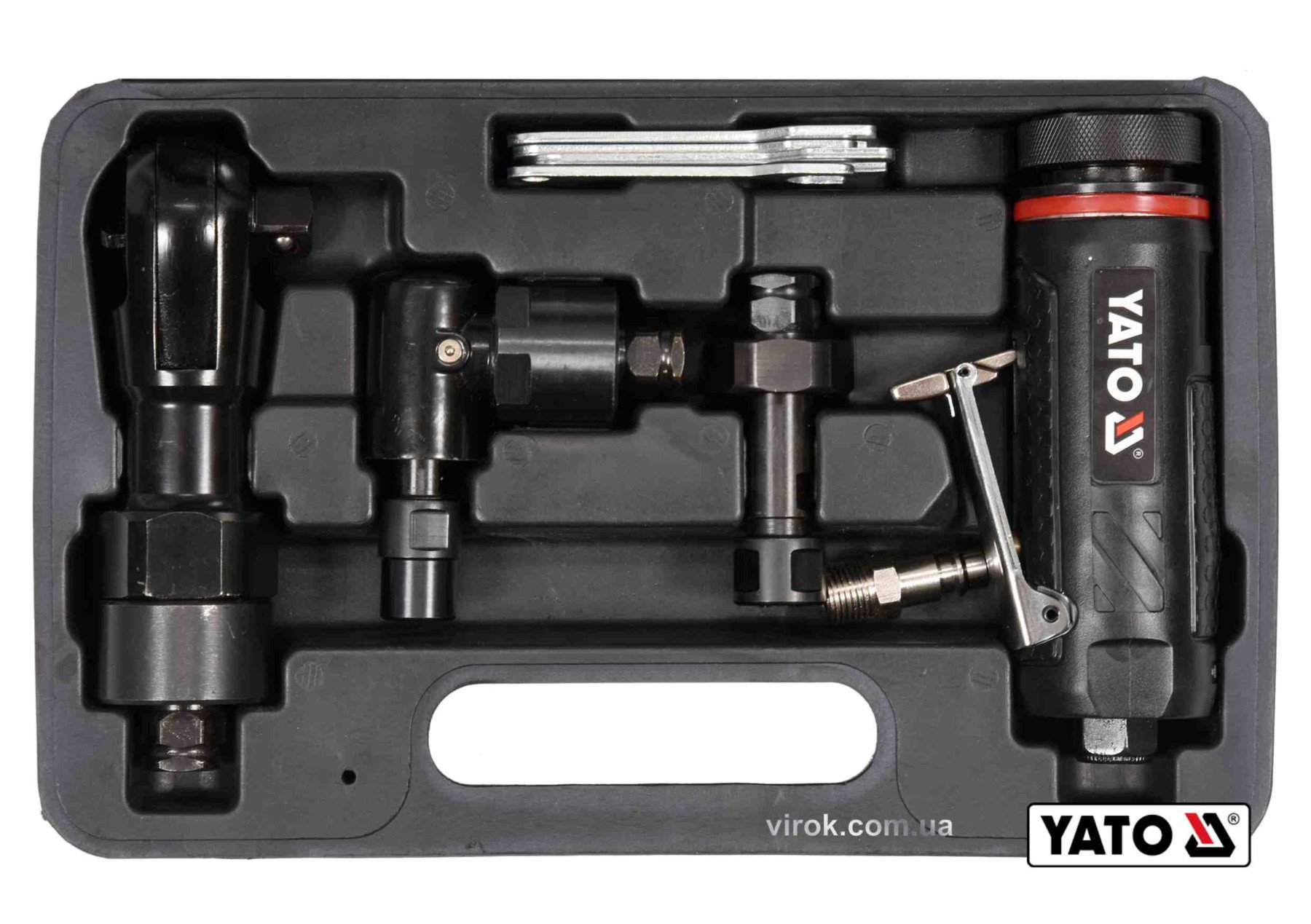 YATO Тріщатка, шліфмашинки кутова і пряма пневматичні YATO: 1/2", тиск- 0.63 МПа, 113 л/хв 3 шт+кейс