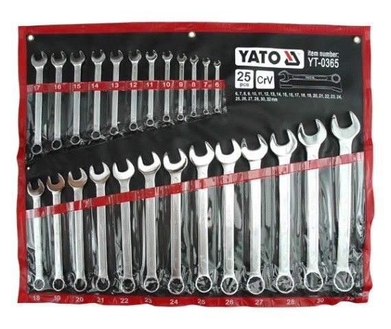 YATO Набор ключей комбинированных 6-32мм 25шт САТИН YT-0365