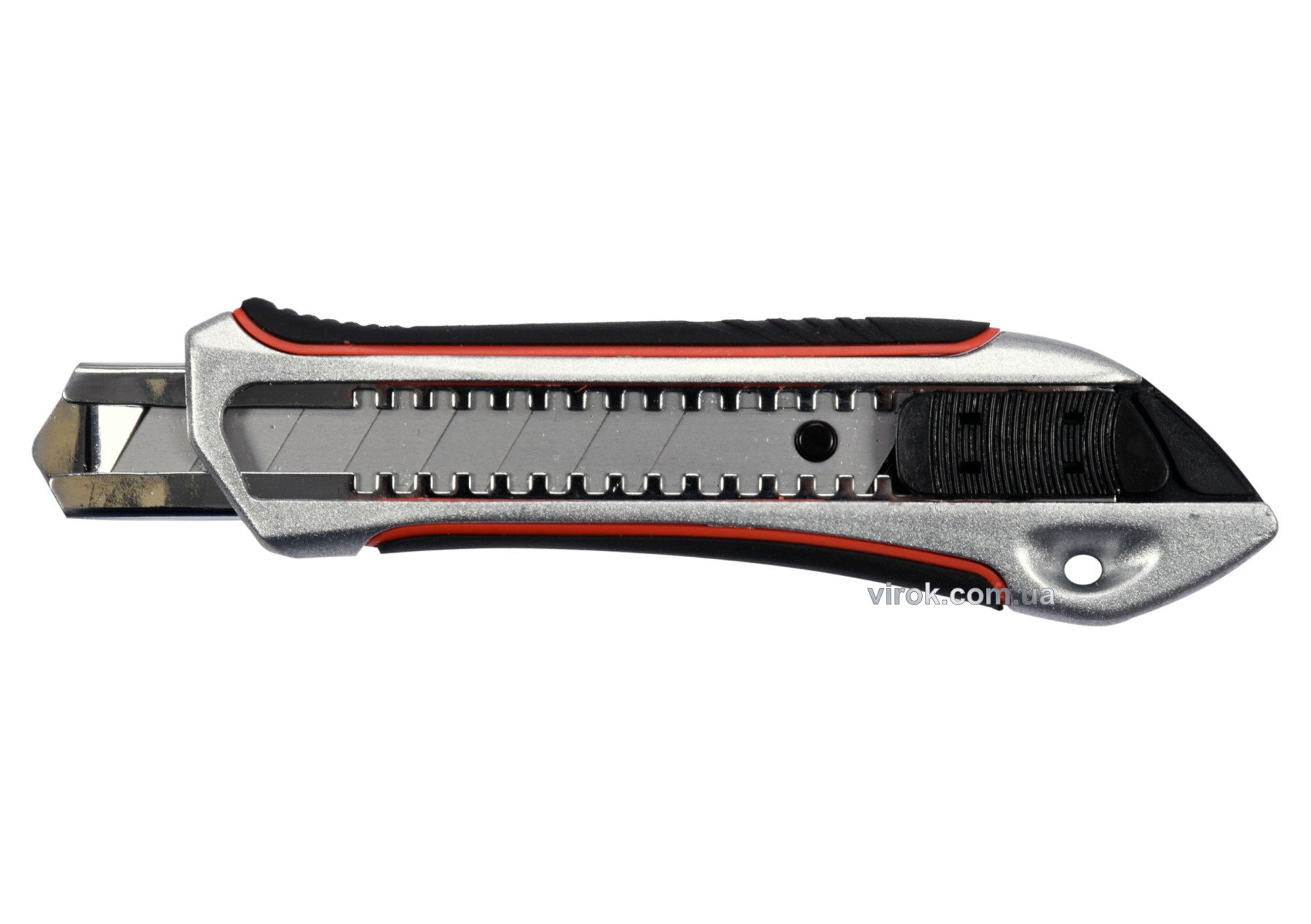 YATO Ніж YATO з висувним лезом з відломними сегментами: M=18мм, SK5, Zn/TPR/ABS, фіксатор, F 20N  | 