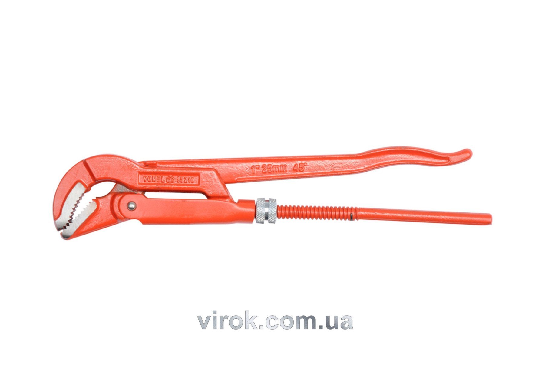 VOREL Ключ трубний з карбонової сталі 1", 45°  | 55210