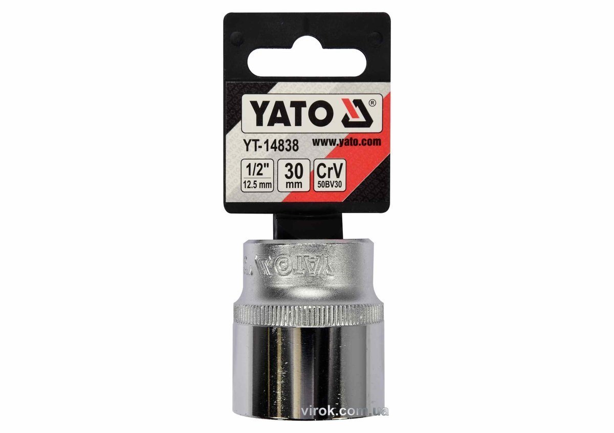 YATO Головка торцева YATO : квадрат 1/2", SPLINE M30 мм, L= 42 мм. CrV  | YT-14838