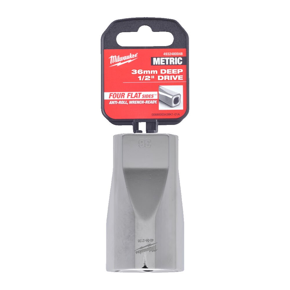 MILWAUKEE Головка хромована метрична подовжена 1/2'', 36мм | 4932480048