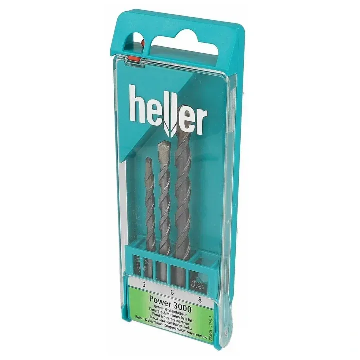 Heller Набор сверл твердосплавных 5/6/8 мм ц / х; гранит, бетон, камень, кирпич, стекло, мрамор