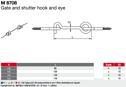 Gate and Shutter Hook and Eye