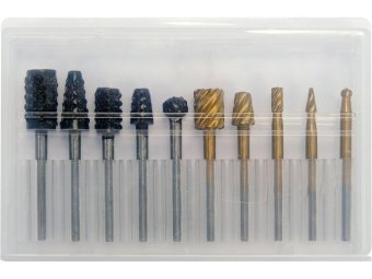 Фрези різної форми до мінішліфмашинок YATO, Ø= 2-16 мм, l= 40 мм з шпинделем Ø= 3,2 мм, компл. 10шт.
