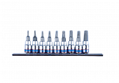 KING TONY Набор TORX 1/4" 9 ед. в держателе T8-T40 с отверстием (на планке) | 2119PR